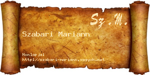 Szabari Mariann névjegykártya