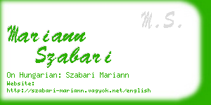 mariann szabari business card